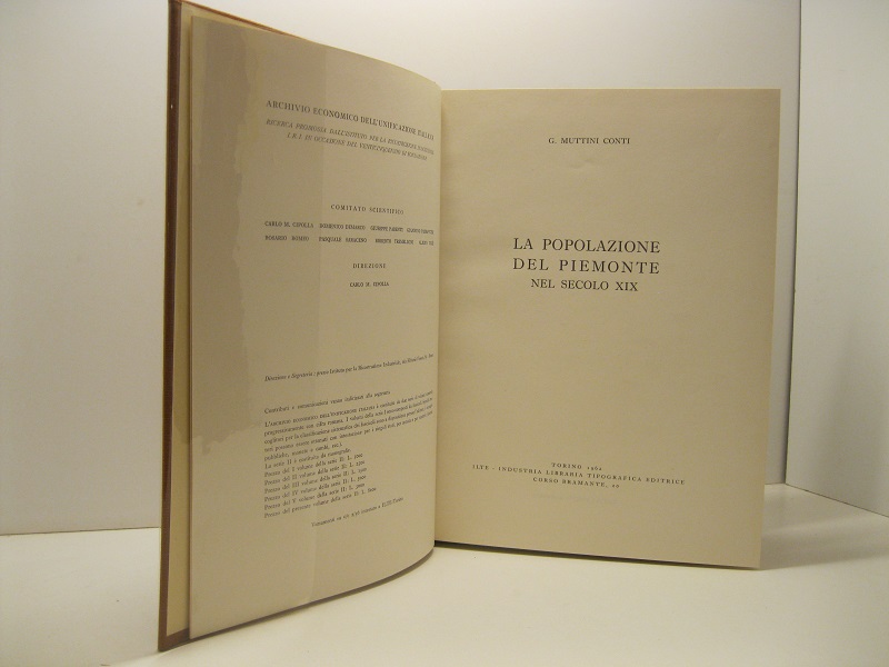 La popolazione del Piemonte nel secolo XIX. Archivio economico dell'unificazione italiana.